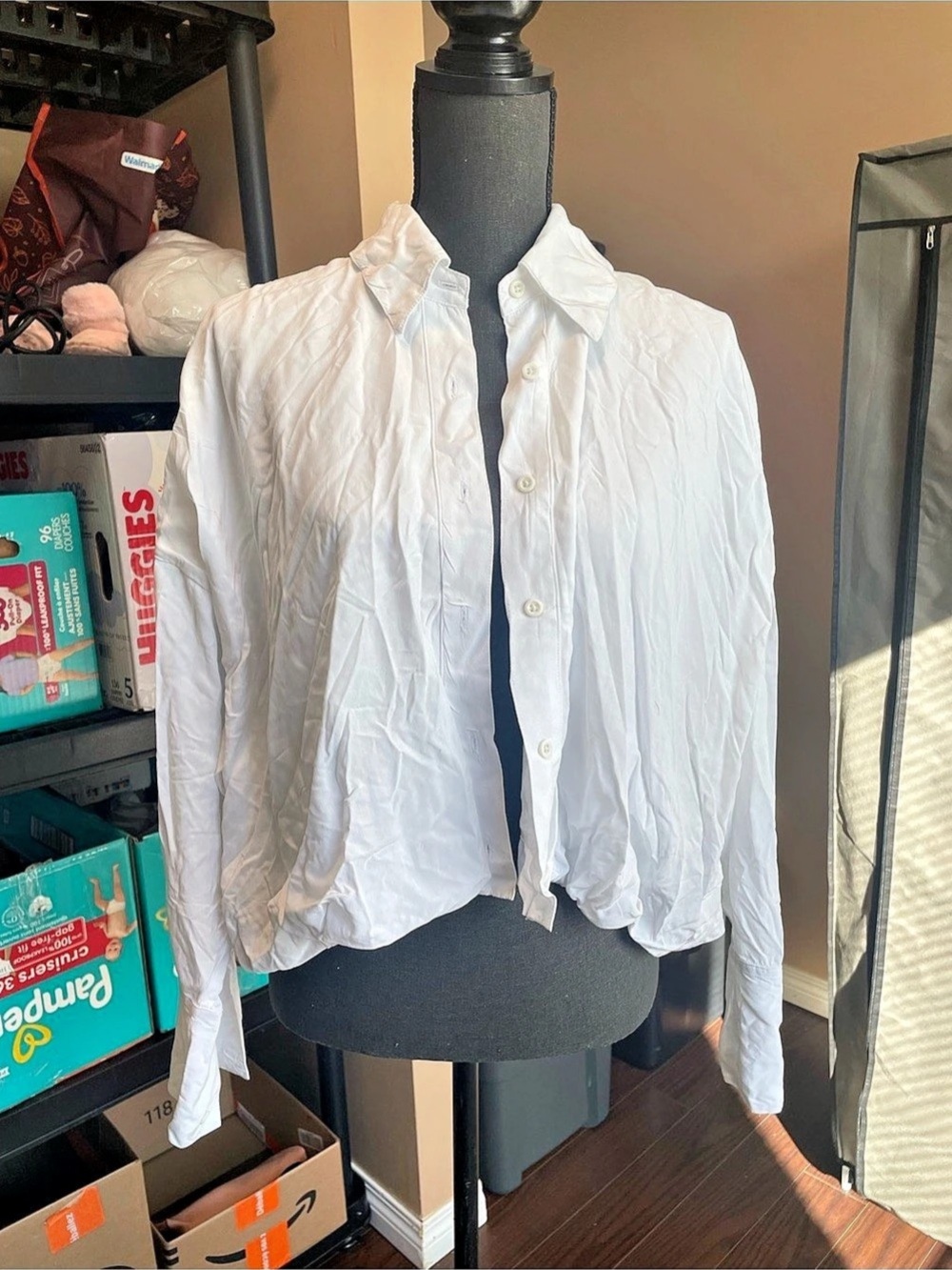 tennis Button Down Shirt in White Size Medium